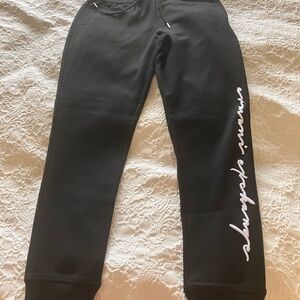 Armani Exchange logo black jogger pants Large NWT